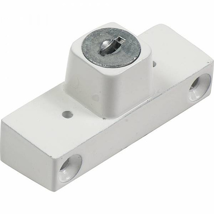 Замок блокиратор с цилиндром и 2 ключами белый арт У1-5909.Б Левша