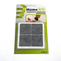 Подложка мебельная войлочная E1F30-8 38*38мм, цвет серый (12шт) HomeKO