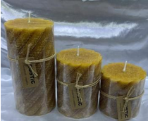 Свеча столбик Spiral Art&Home 7,5х7,5см, охра, арт. MULW7575Z-J