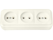 VIKA беж. Розетка 3-гнездн. б/з РА16-263, ОККО