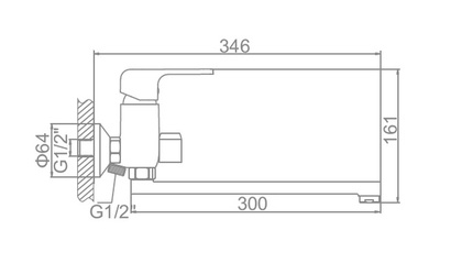 Смеситель для ванны Ledeme арт. L2244