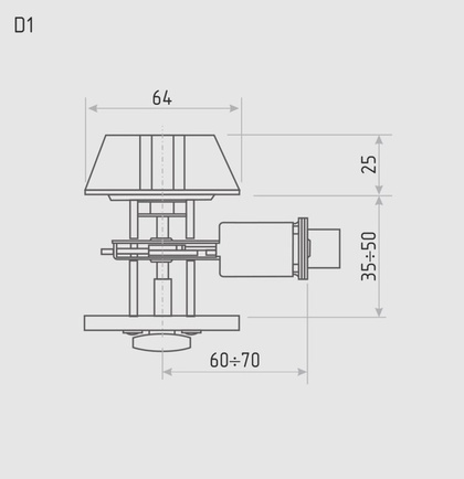 Замок врезной D1 (кл./фикс.) мат.никель NORA-M