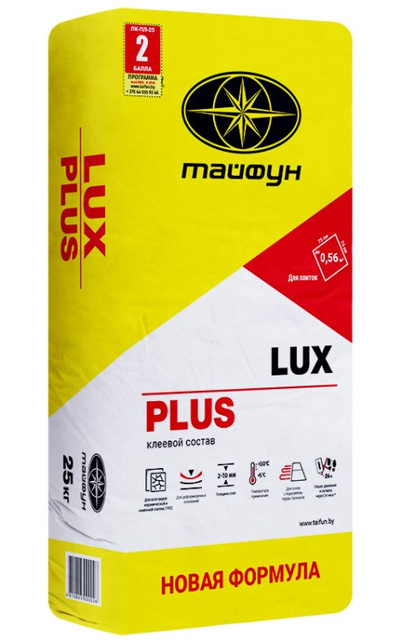 Клей для плитки Тайфун Люкс Плюс 25 кг