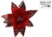Украшение новогоднее Цветок на клипсе, красный, арт. YZB006150