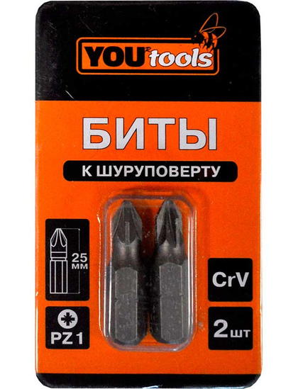 Бита PZ1х 25 мм (к-т 2шт) YOURTOOLS