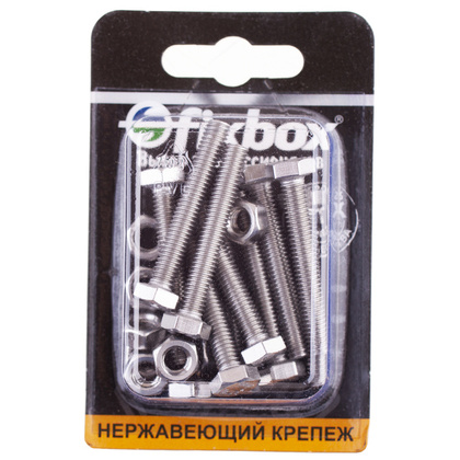 Болт нерж.DIN 933 М 6х40 с гайкой DIN934 10 шт