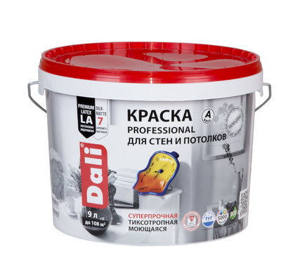 Краска для стен и потолков DALI PROFESSIONAL белая глубомат. 9 л Рогнеда