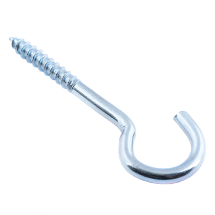 Шуруп-крючок полукругл 4,0x50 белый цинк 2 шт