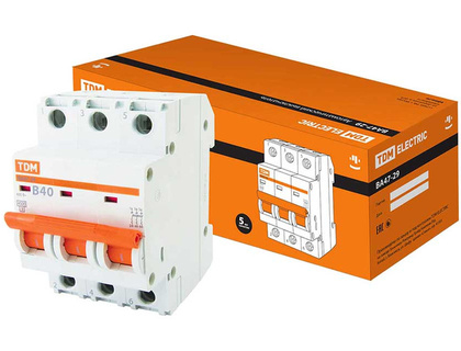Выключатель автоматический TDM ВА 47-29 3Р 40А (В) 4.5кА / SQ0206-0046