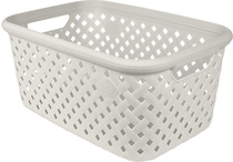 Корзина для хранения Plast Team Rattan 30л 514х330х234 мм молочный туман
