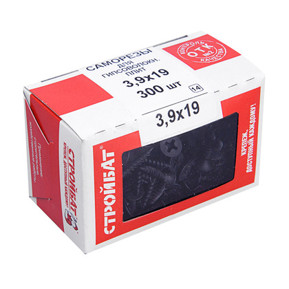 Саморез для ГВЛ 3,9x19 фосфатирован. 300 шт