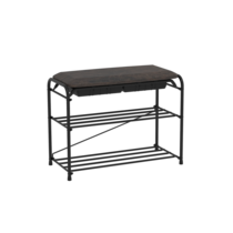 Подставка для обуви Альфа 23 с сиденьем и ящиком (Черный)