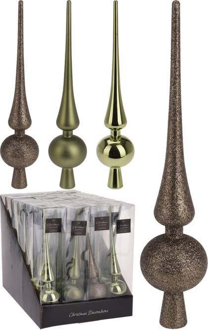 Верхушка ёлочная Green 28см, полипропилен, арт. CAN218550