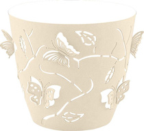 Горшок для цветов Butterflies, 5,3л, D225мм, песочно-белый
