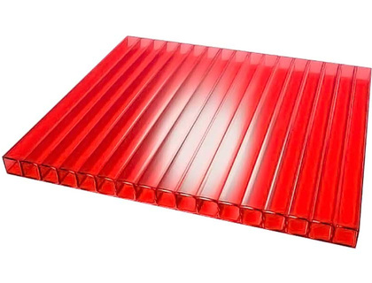 Поликарбонат сотовый красный  4х1050х2000 мм