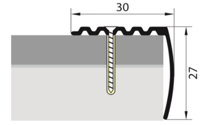 Угол д/ступеней 30мм/27мм/0,9м золото, DOMOLETTI