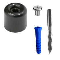 Демпферный ограничитель Левша 40х40 с крепежом, черный