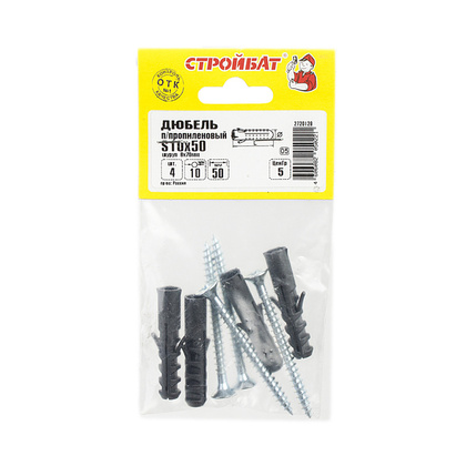 Дюбель полипр. 10x 50 с саморезом 6x70 4 шт