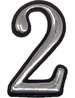 Цифра 2 50мм. пластм. клеящ. хром