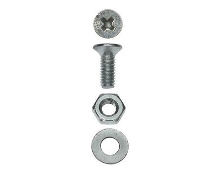 Набор винт М6х30 с потай гол. оцинк. (8шт) + гайка + шайба