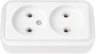 VIKA бел. Розетка 2-гнездн. б/з РА16-260, ОККО