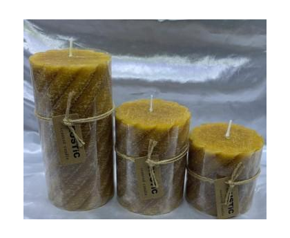 Свеча столбик Spiral Art&Home 7,5х7,5см, охра, арт. MULW7575Z-J