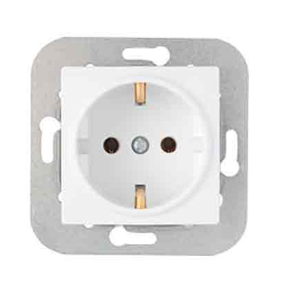 INA бел. Розетка 1-гнездн. с/з РС16-530 (без рамки) , ОККО