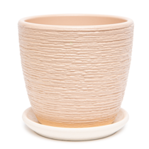 Горшок бетон.Флер 9см бежевый крокус , 8,7х9,4х9,4