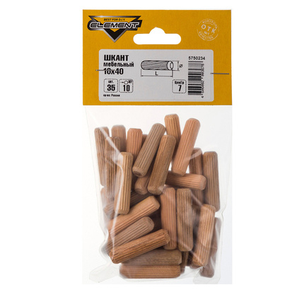 Шкант меб.дер. чопик 10x40мм 35 шт