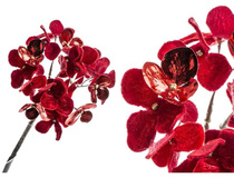 Цветок искусственный Гортензия, 47 см, красный/золотой, арт. K03916