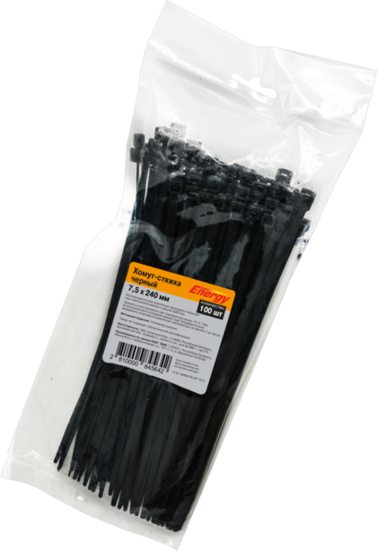 Хомут-стяжка 7,5х240мм Energy (черный) 100шт