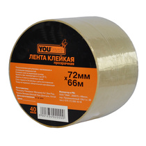 Скотч YOURTOOLS прозрачный 72 мм, 66 м, 40 мкм