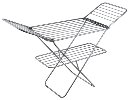 Сушилка для белья напольная, 2-х ярусная, серебристая