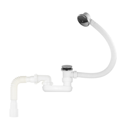 Сифон для ванны плоский регулир. 1 1/2х40 клик-клак перелив автомат