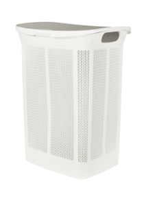 Корзина для белья Keeplex Ajur с откидной крышкой 50л 43х34х59см белое облако