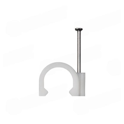 Скоба для кабеля круглая А12 мм (30 шт) - пакет Tech-Krep