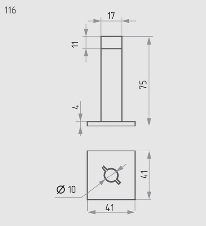 Упор дверной настенный 116 матовый никель