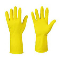 Перчатки латексные размер S (1 пара) желтые
