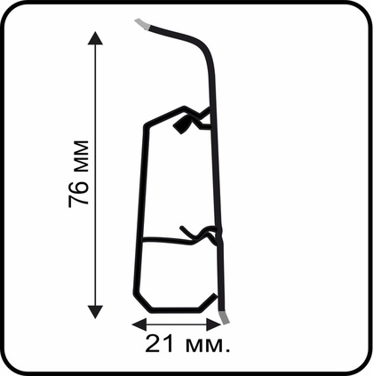 Плинтус напольный ПВХ Qvant Q15 Ясень серебристый 76мм 2,2м