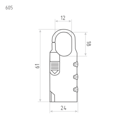 Замок навесной кодовый 605 черный НОРА-М