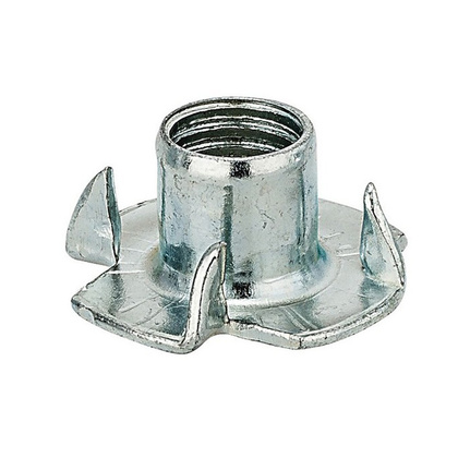 Гайка мебельная забивная М10 белый цинк 4 шт