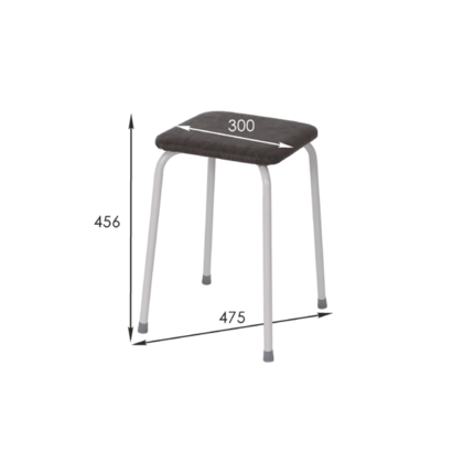 Табурет квадратный Пенек легкий 184 с ЛДСП, серый, цвет сиденья коричневый (v.000 с ЛДСП)