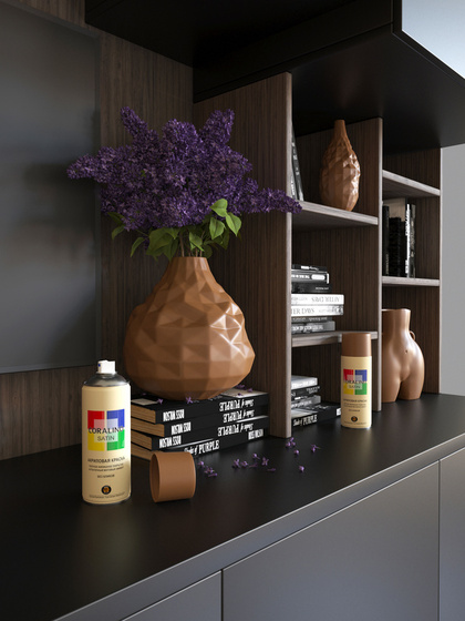 Краска аэрозольная RAL8003 Коричневоглинный CORALINO SATIN полуматовая 520мл