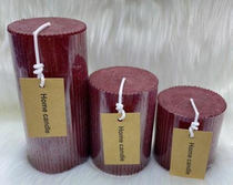 Свеча столбик Ribbed Art&Home 10х7см, бордо, арт. MUCJ710-H