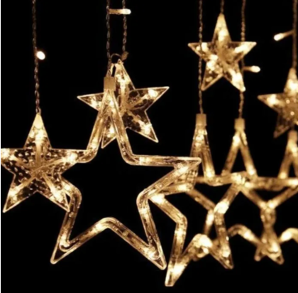 Гирлянда Калядны час Звёзды 2,5х0,7м 120LED, теплый белый, арт. MUJ23040313