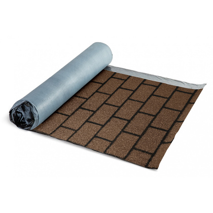 Черепица рулонная Кирпичная кладка S8м2, коричневый