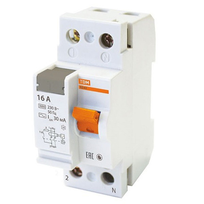 УЗО SQ0220-0001 TDM ВД63 2Р 16А 30мА электронное