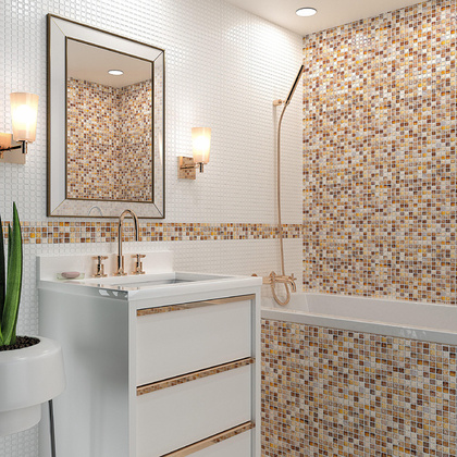 Панель ПВХ самоклеящаяся Grace мозаика Сахара 482х482 мм