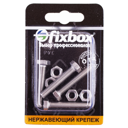 Болт нерж.DIN 933 М 6х35 с гайкой DIN934 4 шт