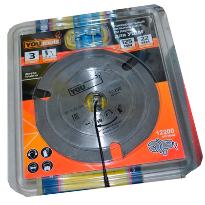 Пильный диск по дереву т/с Yourtools Z3 125/22 мм для УШМ